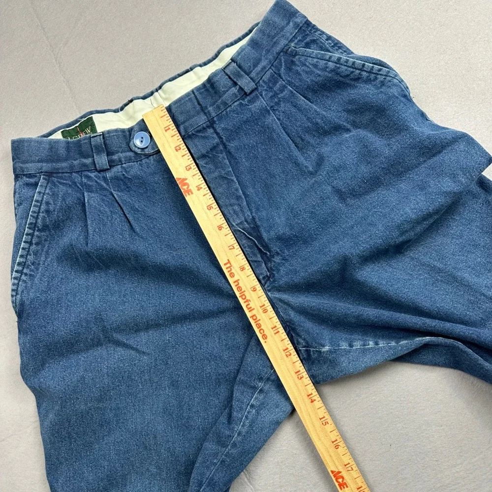 J.Crew Outfitters Oarsman Mens Pleated Denim Trousers Straight Leg Blue Size 31